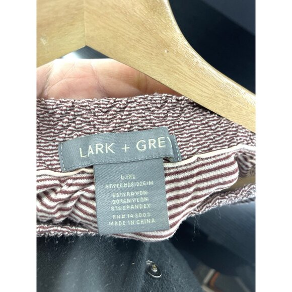 Lark + Grey Womens L/XL Striped Smocked Waist Sleeveless Maxi Dress Rayon/Nylon/ - Picture 2 of 4